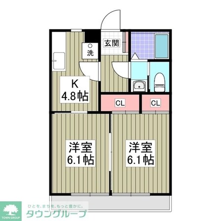 コーポメイプルCの物件間取画像